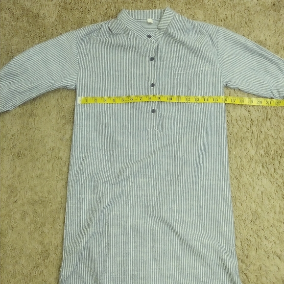 SIMU Striped Blue/White Tunic/Shirt Hi/Low, Small - Picture 5 of 8